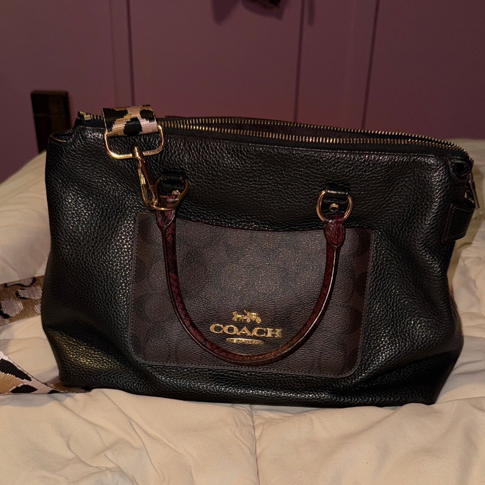 Coach Black and Brown Shoulder Bag